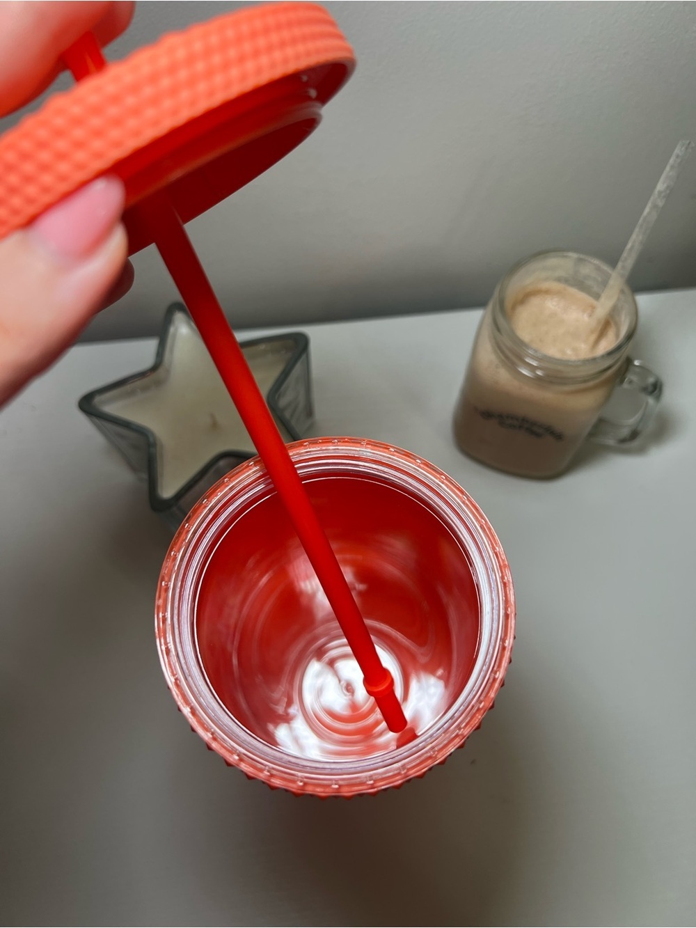 Textured Coral Studded Tumbler with Straw - Picture 3 of 3
